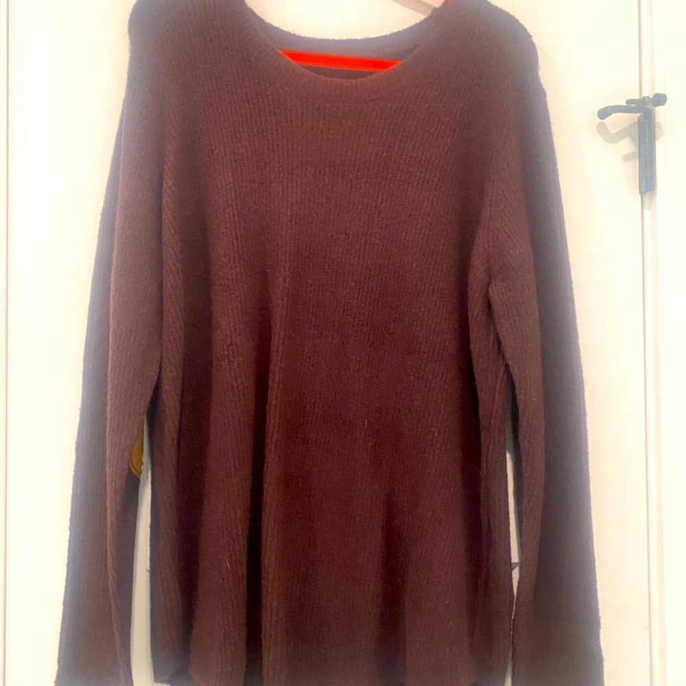 Plum sweater w/ elbow patches